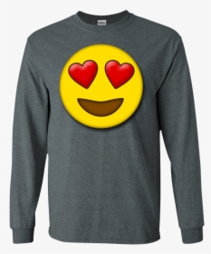Cute Heart Eyes Emoji Valentine"s Day Love Ls Shirt/hoodie/sweatshirt - One Line T Shirts, HD Png Download, Free Download