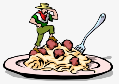 Vector Illustration Of Italian Cuisine Chef Conquers - Spaghetti Dinner Clip Art, HD Png Download, Free Download