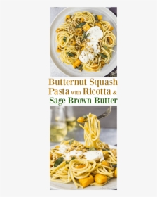 Butternut Squash Pasta With Ricotta & Sage Brown Butter - Tagliatelle, HD Png Download, Free Download