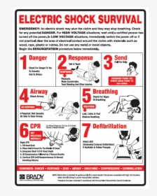 Brady First Aid Sign Electrical Shock Survival Sign - Case Of Electric Shock First Aid, HD Png Download, Free Download