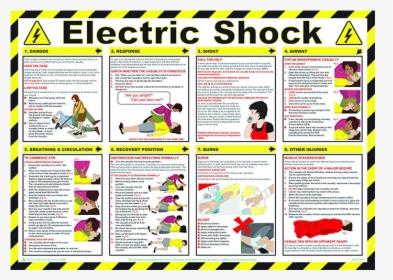 Brady Workplace Safety Poster Electric Shock - Electric Shock First Aid Chart, HD Png Download, Free Download