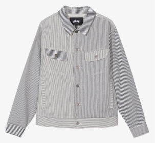 Stussy Mixed Stripe Trucker Jacket Hickory Preview Jacket Hd Png Download Kindpng - stussy pink and white coat roblox