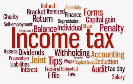Income Tax Mixed Word Cloud - Tax, HD Png Download, Free Download