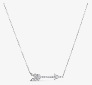 White Pave Arrow Tiny Treasure Diamond Pendant - Necklace, HD Png Download, Free Download