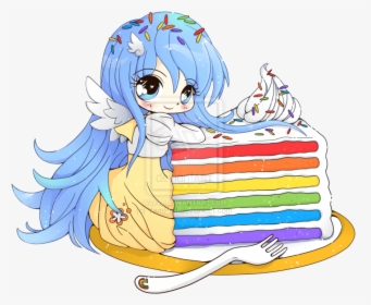 Chibi Clipart Food - Rainbow Cake Luna, HD Png Download, Free Download