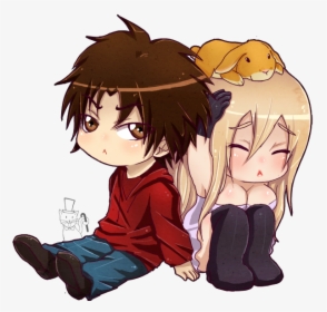 Anime Girl And Boy Hugging Pictures And Cliparts Download - Chibi Anime Girl And Boy, HD Png Download, Free Download