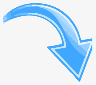Blue Curved Arrow Transparent Pointing Down Right The - Arrow Pointing Down Right, HD Png Download, Free Download