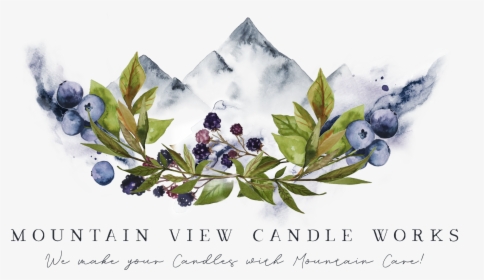 Mountain View Candle Works - Mountains And Flowers Watercolor Clip Art, HD Png Download, Free Download