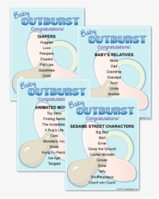 Printable Baby Shower Outburst Cards - Tous, HD Png Download, Free Download