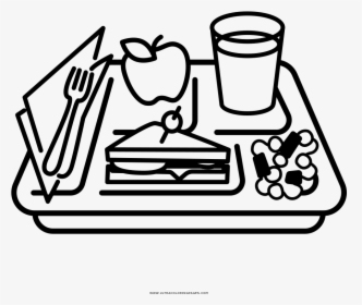 Transparent Food Tray Png - School Lunch Clipart Black And White, Png Download, Free Download