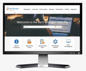 Rent Manager 12 Knowledgebase - Computer Monitor, HD Png Download, Free Download