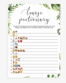 Bridal Shower Emoji Pictionary Botanical Theme - Free Printable Emoji Baby Shower Game, HD Png Download, Free Download