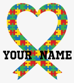 Heart,clip - Autism Ribbon Heart, HD Png Download, Free Download