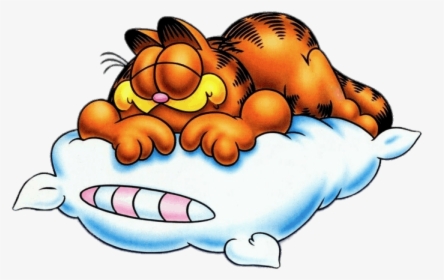 Garfield Sleeping On Pillow - Garfield Sleeping Png, Transparent Png, Free Download