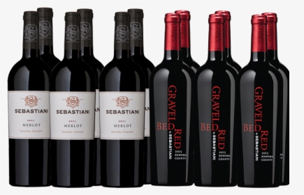Twelve Bottles Of Sebastiani Red Wines - Red Level, HD Png Download, Free Download