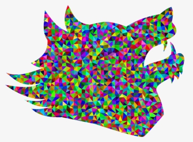 Low Poly Wolf Png Abstract Brain Art - Transparent Background Colorful Brain Clipart, Png Download, Free Download