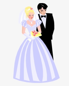 Adult Bridegroom Woman Clip Art - Groom And A Bride Clipart, HD Png Download, Free Download