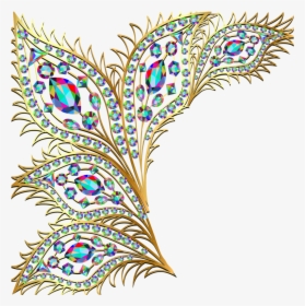 #mq #gold #peacock #feathers #diamond #diamonds - Peacock Feather Wedding Png, Transparent Png, Free Download