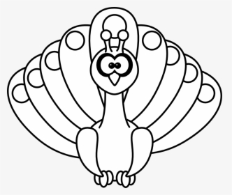 Free Download Clip Art - Peacock Cartoon Black And White, HD Png Download, Free Download