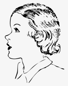 Short Hair Clipart Black And White, HD Png Download, Free Download