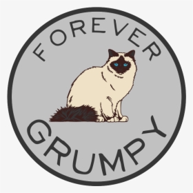 Forever Grumpy Cat Circle Car Magnet - Balinese, HD Png Download, Free Download