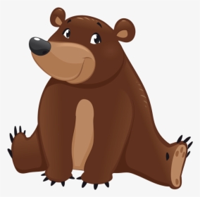 Animals Bear Vector, Clip Art, Content, Animals, Bears, - Smiling Brown Bear Cartoon, HD Png Download, Free Download