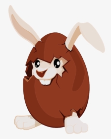 Animal, Bunny, Cartoon, Egg, Hatch, Rabbit - Cartoon Chocolate Easter Eggs, HD Png Download, Free Download