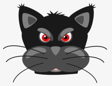 Black Cat Clipart Mean Cat - Sad Cat Face Clipart, HD Png Download, Free Download