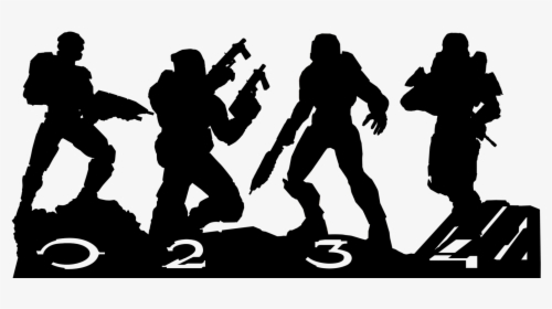 Combat Evolved Master Chief Halo - Halo Spartan Silhouette, HD Png Download, Free Download