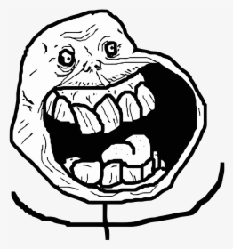 Troll Face Png - Rage Face Forever Alone, Transparent Png, Free Download