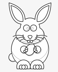 Cartoon Bunny Black White Line Art Scalable Vector - Cartoon Rabbit Clipart, HD Png Download, Free Download