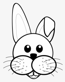 Rabbit Black And White Bunny Black And White Bunny - Easter Bunny Face Clipart, HD Png Download, Free Download