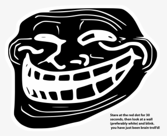 Dot Clipart Blinking Red - Troll Face Black And White, HD Png Download, Free Download