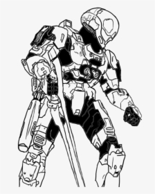 Halo Spartan Png -free Halo Eva Spartan Coloring Pages - Spartan Halo Black And White, Transparent Png, Free Download