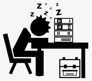 Professor Or Student Sleeping On His Desk With Books - Student Sleeping Png, Transparent Png, Free Download