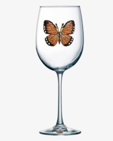 Monarch Butterly Stemmed - Wine Glass With Pearl, HD Png Download, Free Download