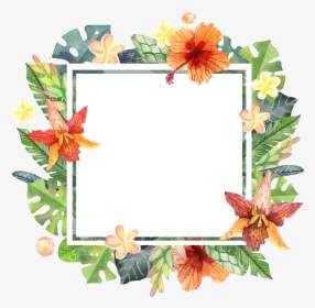 Computer File Watercolor Hand - Floral Frame Free Printable Template, HD Png Download, Free Download