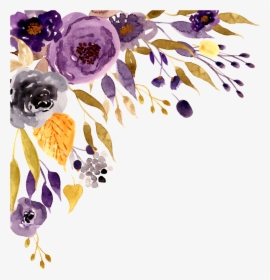 Purple Watercolor Flower Png, Transparent Png - Purple Watercolor Flower Border, Png Download, Free Download