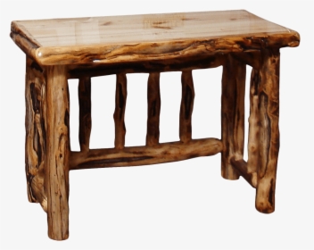 Aspen Log Spindled Table Desk W/ Gnarly Option - Coffee Table, HD Png Download, Free Download