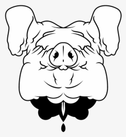 Freeuse Pig Head Drawing At Getdrawings Com Free - Dead Pig Head Drawing, HD Png Download, Free Download