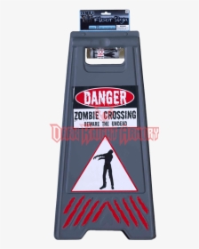 Zombie Floor Sign With Caution Tape - Beware Of Zombie Sign & Tape, HD Png Download, Free Download