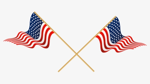 United Usa Of Cross States Flag Crossed Clipart - Crossed American Flags Clip Art, HD Png Download, Free Download