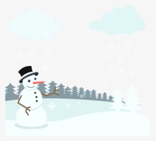 Snowman Winter Landscape - Snowman Vector, HD Png Download, Free Download