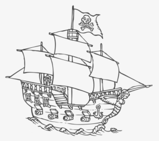 Transparent Pirate Ship Silhouette Png - Pirate Ship Drawing Png, Png Download, Free Download