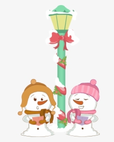 Transparent Snowmen At Night Clipart - Christmas Background With Snowman, HD Png Download, Free Download
