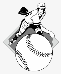 Pitcher Clip Art Character - Baseball Player Line Art, HD Png Download, Free Download
