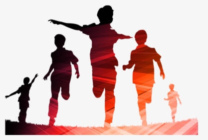 Kisspng Silhouette Child Boy Silhouette Teenager Running - Silhouette Children Clipart Png, Transparent Png, Free Download