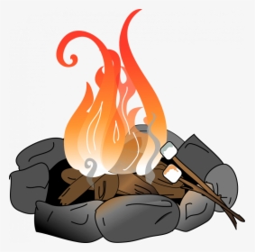 Campfire With Marshmallows Clipart - Fire Pit Clipart, HD Png Download, Free Download