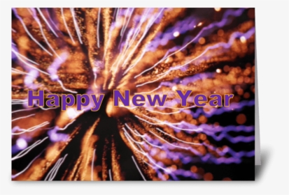 Happy New Year Greeting Card - Fireworks, HD Png Download, Free Download
