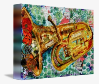 Musical Instrument Tuba Time Music Art By Miriam Schulman - Tuba Paintings, HD Png Download, Free Download